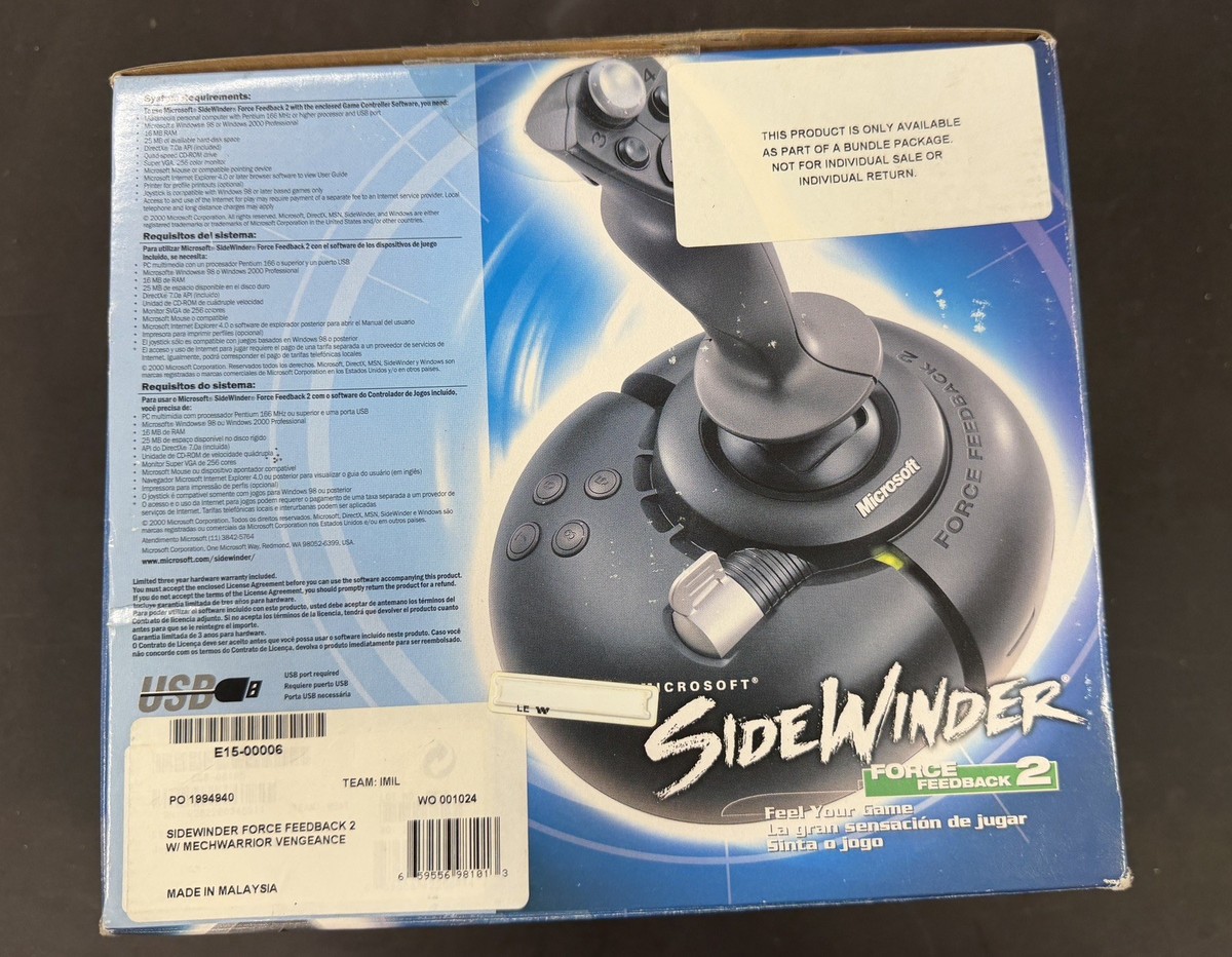 Microsoft SideWinder Force Feedback 2 (65600105) Joystick for sale