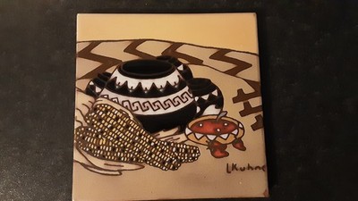 Leone Kuhne 1984 Fliese - frühe Erdtöne - Mais-, Paprika-, Suppen- & Tontöpfe