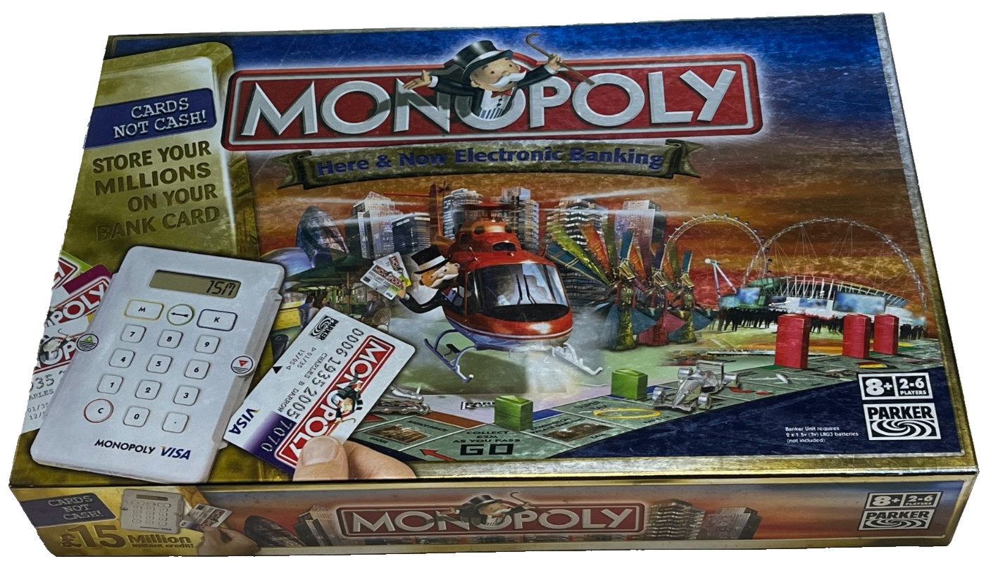 MONOPOLY GAME : Here & Now Electronic Banking Edition - In Vgc (FREE UK P&P)