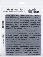 Tim Holtz Cling Stamps 7"X8.5"-Tiny Text Halloween