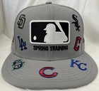 Spring Training Men's New Era 9FIFTY Snapback Logos all over Cap Hat Gray