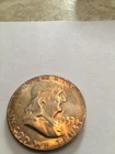 1957 Franklin half dollar au