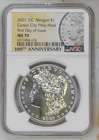 2021 'CC' Modern Morgan Dollar NGC MS-70 CC Privy Mark First Day of Issue