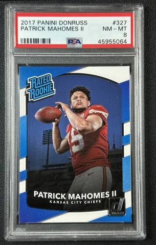 PATRICK MAHOMES II PSA 8 2017 PANINI DONRUSS #327 RATED ROOKIE RC CHIEFS 5064