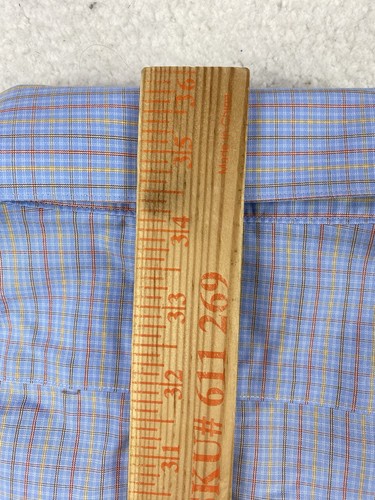 Brooks Brothers Makers Mens Shirt XL Blue Cotton Check Non Iron Business Dress - Picture 6 of 9