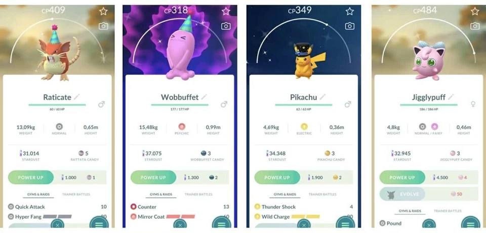 Pokémon Go - Shiny Party Hat, Pikachu Party Top Hat - Mini PTC or Trade 20K Dust