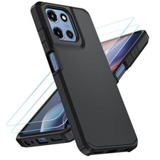 for Moto G 2026/2025 Case,Moto G Play 2026 Case with 2 HD Screen Black