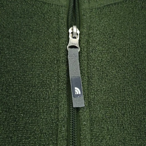 The North Face Fleece Pullover Men XL Green Forest Green Quarter Zip Sweater image 4