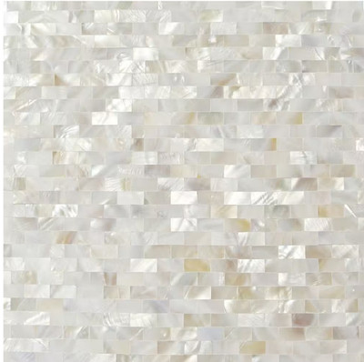 Ivy Hill Tile Mother of Pearl Serene White Bricks Pearl Shell Glass Wall Mosaic