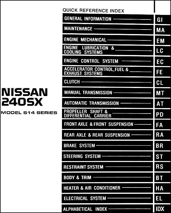 Nissan 240SX 1997 manual de servicio fabricante de equipos originales concesionario fábrica taller de reparación libro Foto 2 de 2