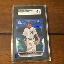 2023 Bowman Chrome Prospects Sapphire Keiner Delgado #BCP-191 SGC 9 Yankees 