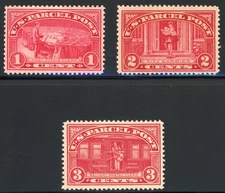 United States 1913 Parcel Post Stamps Scott# Q1-Q3 Mint VF/XF OG NH Pristine Gem