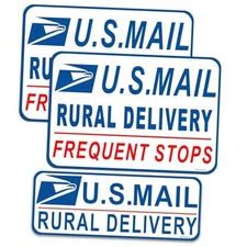 Delivery Driver Magnetic - 3-Pack Rural Delivery Carrier Magnets US MAIL-WHITE