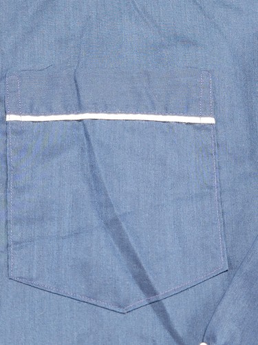 VTG Diplomat Pajama Set Mens XL Royal Blue White Trim Dura Weave Snap Fly - Picture 5 of 19