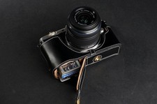 Genuine real Leather Half Camera Case bag cover for Olympus E-P5 EP5 Bottom Open
