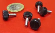 Plastic Black Stainless Thumb Screw, 3/8" Head Dia. x 6-32 x 3/8" Length, 25 Pc