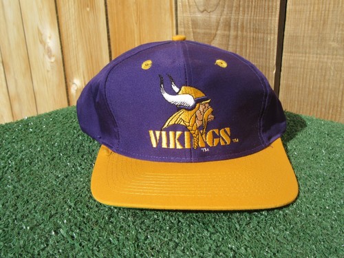 Vintage Logo 7 Team NFL Minnesota Vikings Spellout Snapback Baseball Hat Cap - Picture 5 of 8