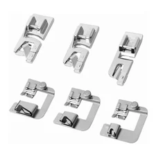 6x Rolled Hem Presser Foot for Singer Brother Janome Sewing Hemmer Home N929