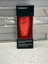 2023 Starbucks Holiday Red Prism Diamond Cold Cup Christmas Ornament Keychain