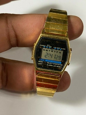timex gold digital watch