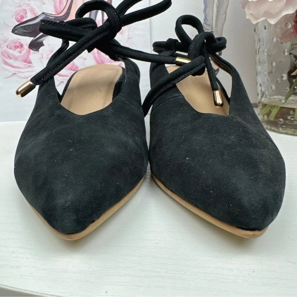 Kaanas 黑色麂皮绒领带骡子乐福鞋 6 码 — 第 3/4 张图片