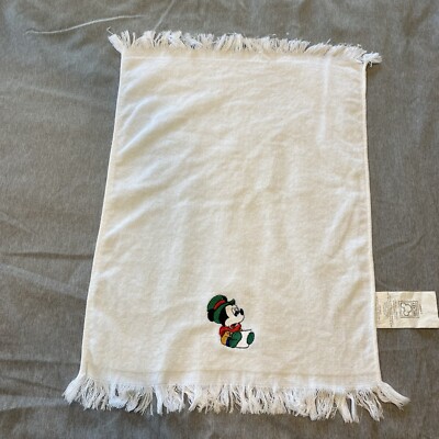 Vintage Disney Christmas Hand Towel Mickey Mouse Caroling