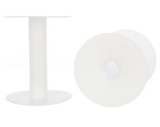 White Plastic Spools - 4 3/8" x 3 5/8" - Ribbon Cord Thread Wire Bobbin Reel