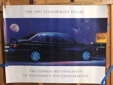 Vintage Volkswagen 1992 Passat “German Reunification” Showroom Poster 40” X 30”