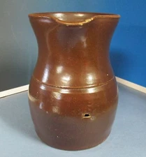 Antique Incised Milk Pitcher Albany Slip Glaze Great Form Always a Shelf Piece