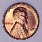 1947-P Lincoln Wheat Cent Uncirculated Red #F286