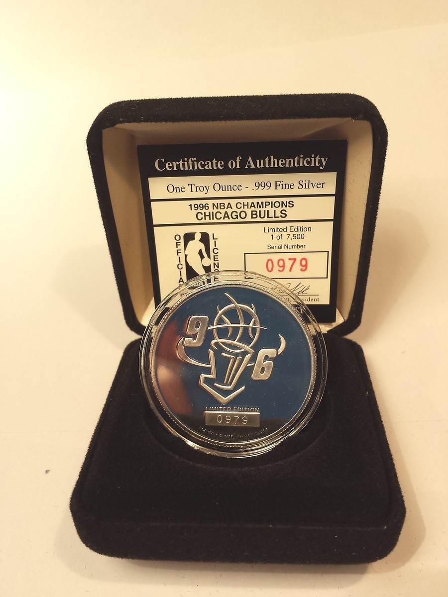 Chicago Bulls 1996 NBA Champions Highland Mint Coin 999 Fine