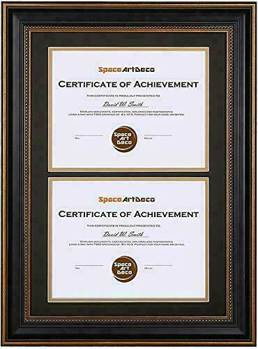 14x20 Diploma Certificates Frame with Double Mat for Two 8.5x11 Document Photo