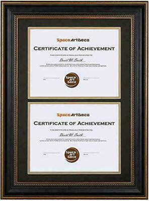14x20 Diploma Certificates Frame with Double Mat for Two 8.5x11 Document Photo