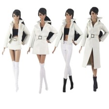 White Leather 1/6 BJD Doll Clothes Set 11.5" Dolls Accessories Outfits Kids Toys