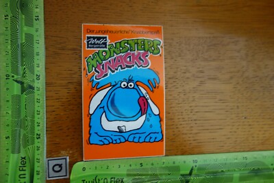 Alter Aufkleber WOLF Bergstraße Knabberspaß MONSTERS SNACKS