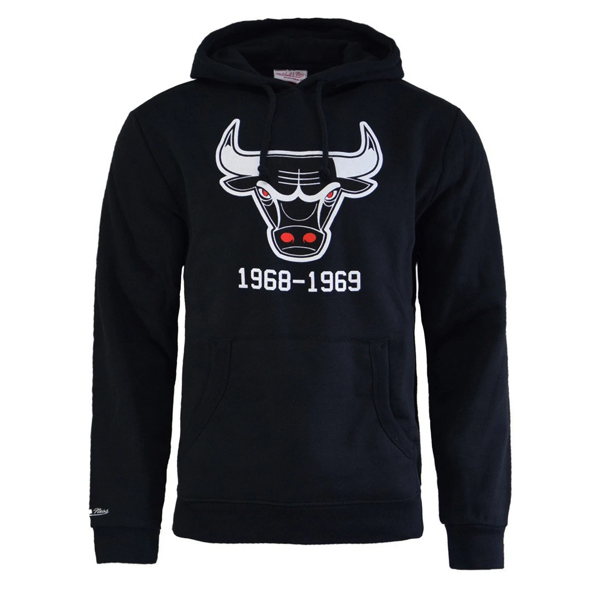 Mitchell Ness Chicago Bulls Hoodie Black Jumper CHIBUL BLKWHT