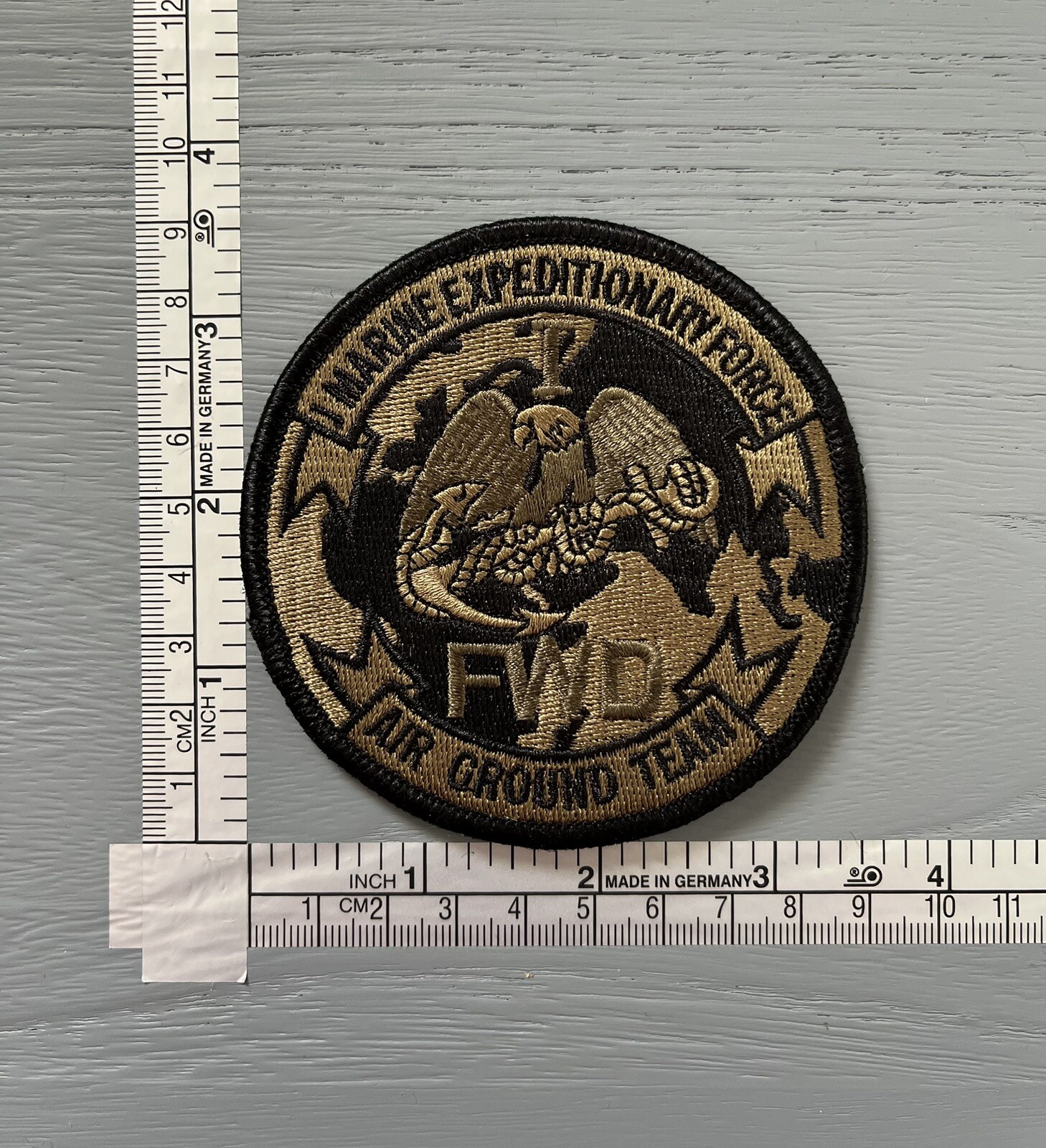 US USMC 1st Marine Expeditionary Force Air Ground Team Subdued Hook-Back Patch