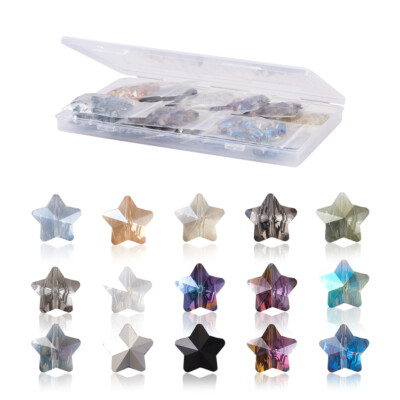 150pc Faceted Electroplate Glass Star Beads Crystal Loose Spacer