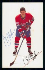1985-86  MONTREAL CANADIENS POSTCARD TEAM ISSUED  CHRIS NILAN  AUTOGRAPHED