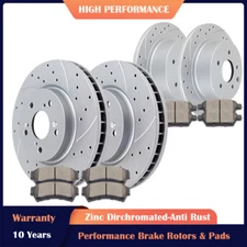 Front Rear Drilled Rotors and Brake Pads Brakes Kits for MKZ Mazda 6 Ford Fusion