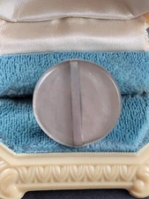 Round Chunky Metal and Resin Round Adjustable Ring Silver Tone Shimmer