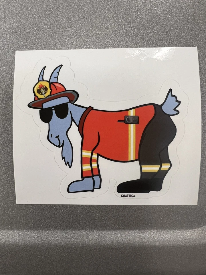 GOAT USA Firefighter Goat Sticker. Single Sticker. Brand New.