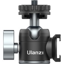 Ulanzi U-60 Metal Ball Head Pan Tilt Dual Cold Shoe Tripod Head Vlog Tripod Head