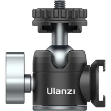 Ulanzi U-60 Metal Ball Head Pan Tilt Dual Cold Shoe Tripod Head Vlog Tripod Head