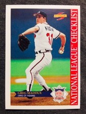 1996 Score #515 Greg Maddux 1995 Cy Young NL National League Checklist Card
