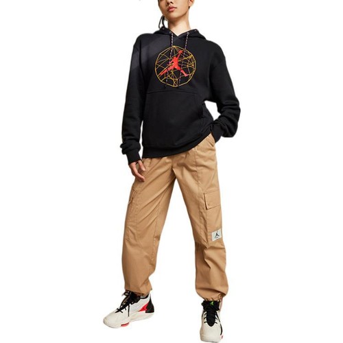 Essentials Logo Print Hoodie With Drawstring And Long Sleeves DX6595