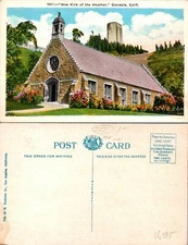 Glendale CA Wee Kirk of Heather Postcard Unused (36095)