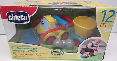Chicco Dig and Dumper Truck Realistic Sounds Construction Toy Bulldozer NEW