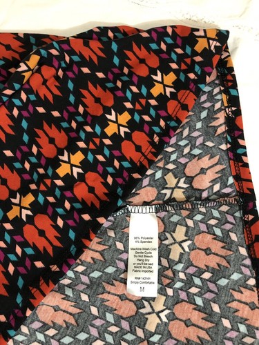 Falda Lularoe tamaño mediano sin forrar cintura elástica bolsillos estampados aztecas multicolor - Imagen 4 de 8