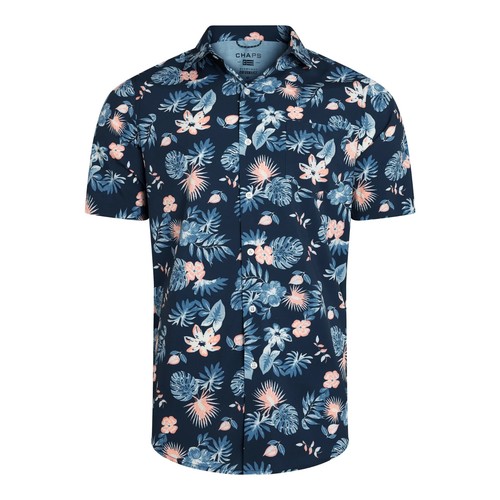 Camisa Chaps Everyday Performance Manga Corta Elastizada Estampado con Botones Hombres M XL - Imagen 10 de 10